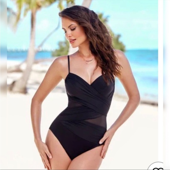 Miraclesuit DDD cup Mystify Sheer mesh panel slimming swimsuit - Picture 7 of 12